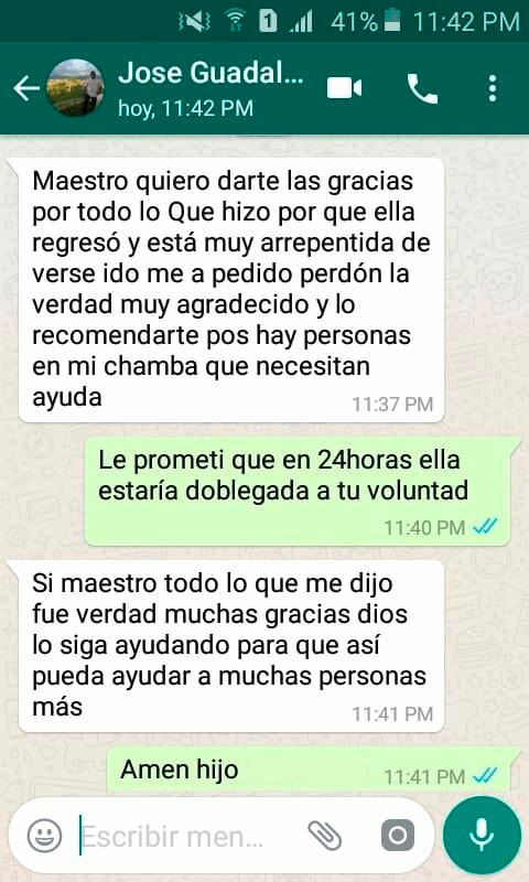 Testimonio exito Amarre poderoso